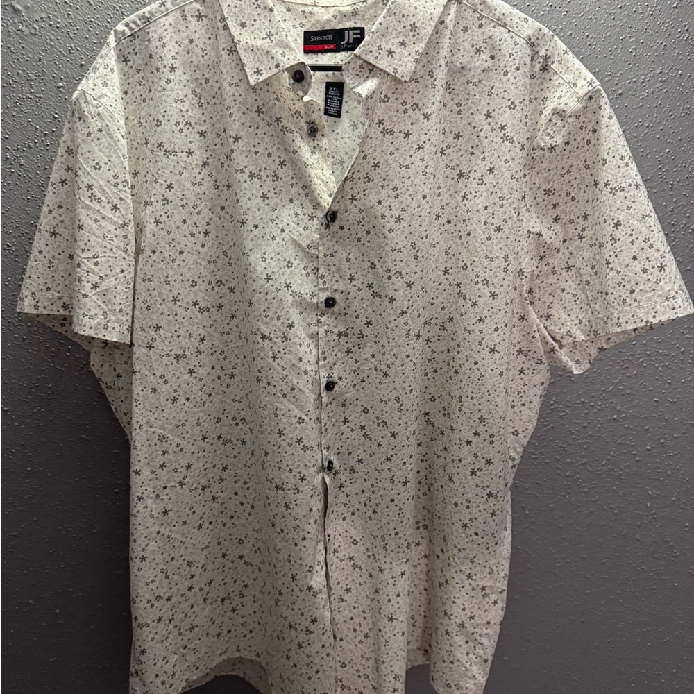 White Floral Casual Men's Shirt